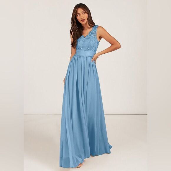 Azazie Dresses & Skirts - Azazie Gertrude Dress Steel Blue Custom Size